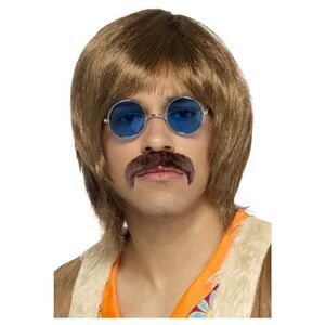 Smiffys Mens 60s Hippie Costume Accessory Set / Brown/Blue